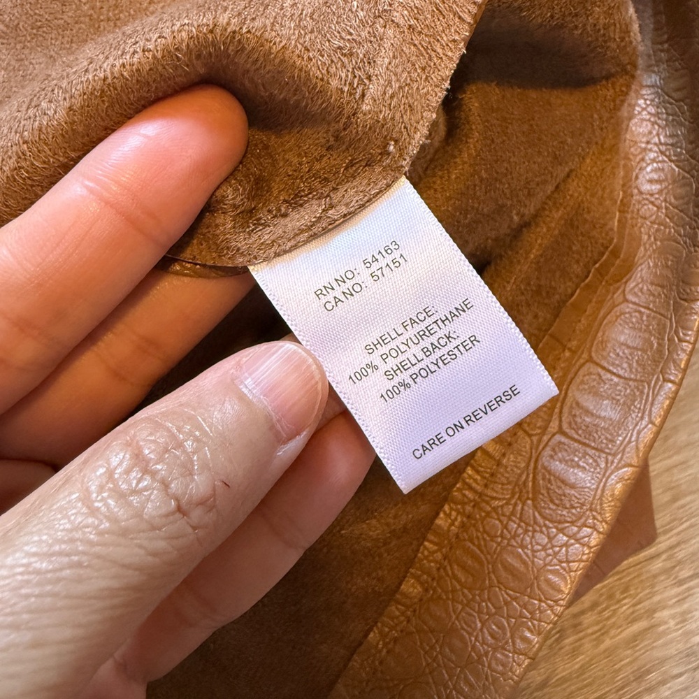 Marc New York Brown Leather Jacket with Belted Waist- Size M - Picture 11 of 13
